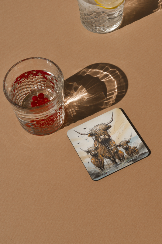 Meadow Cows by Sunset Coaster/ Coaster Set